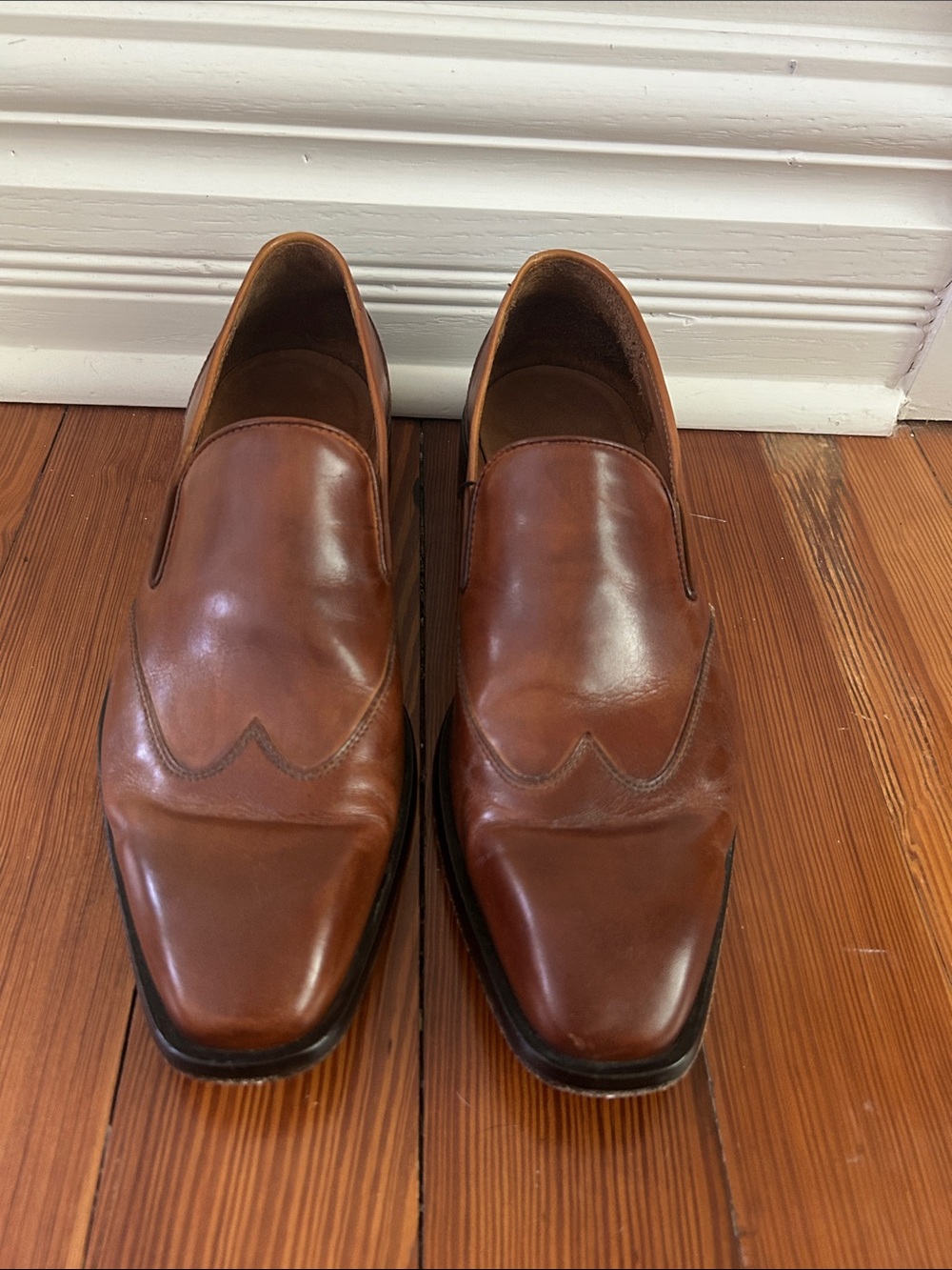 Donald J. Pliner Men's Tan Leather Slip-On Loafers
